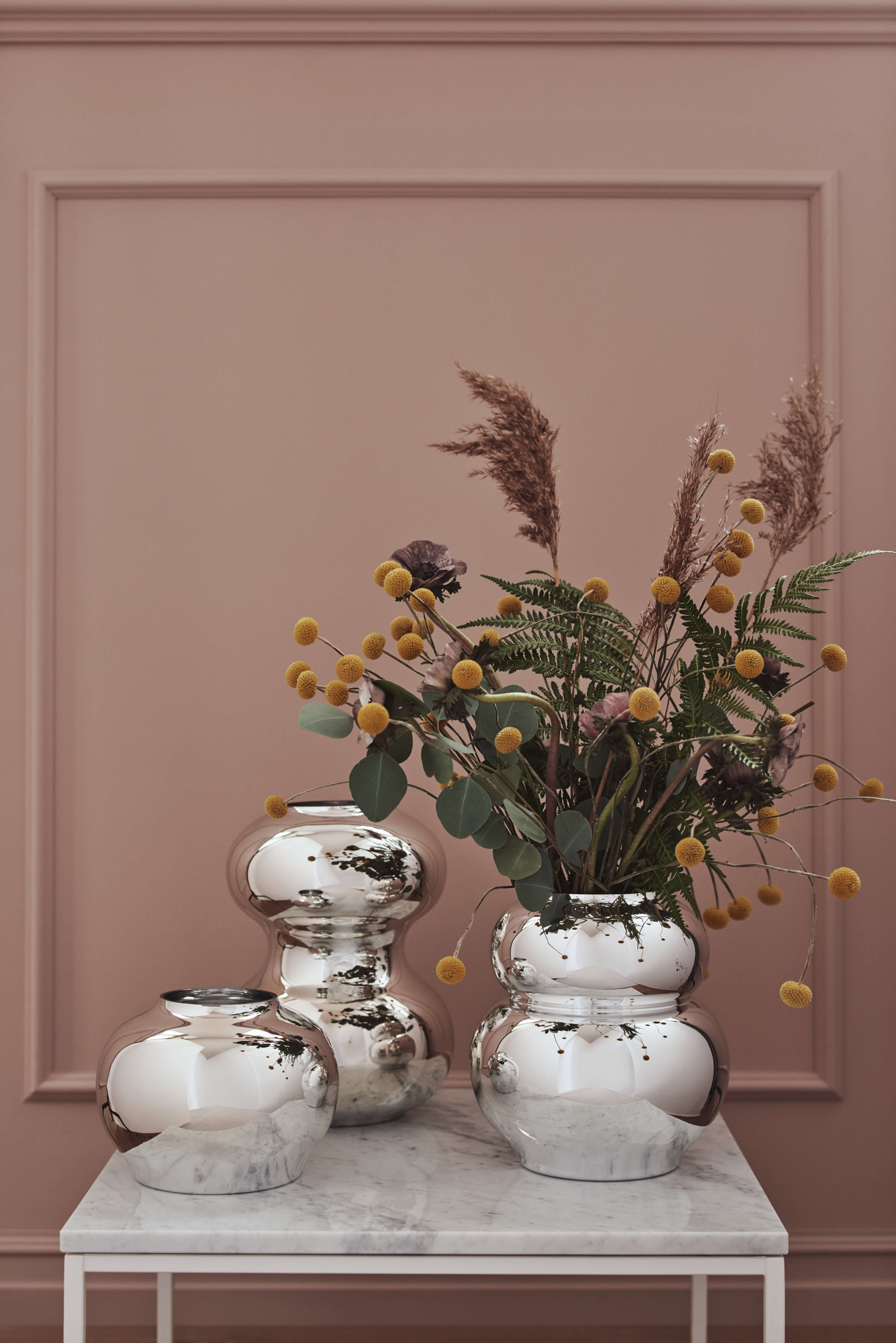 Bolia's mirror finish Mingei glass vases