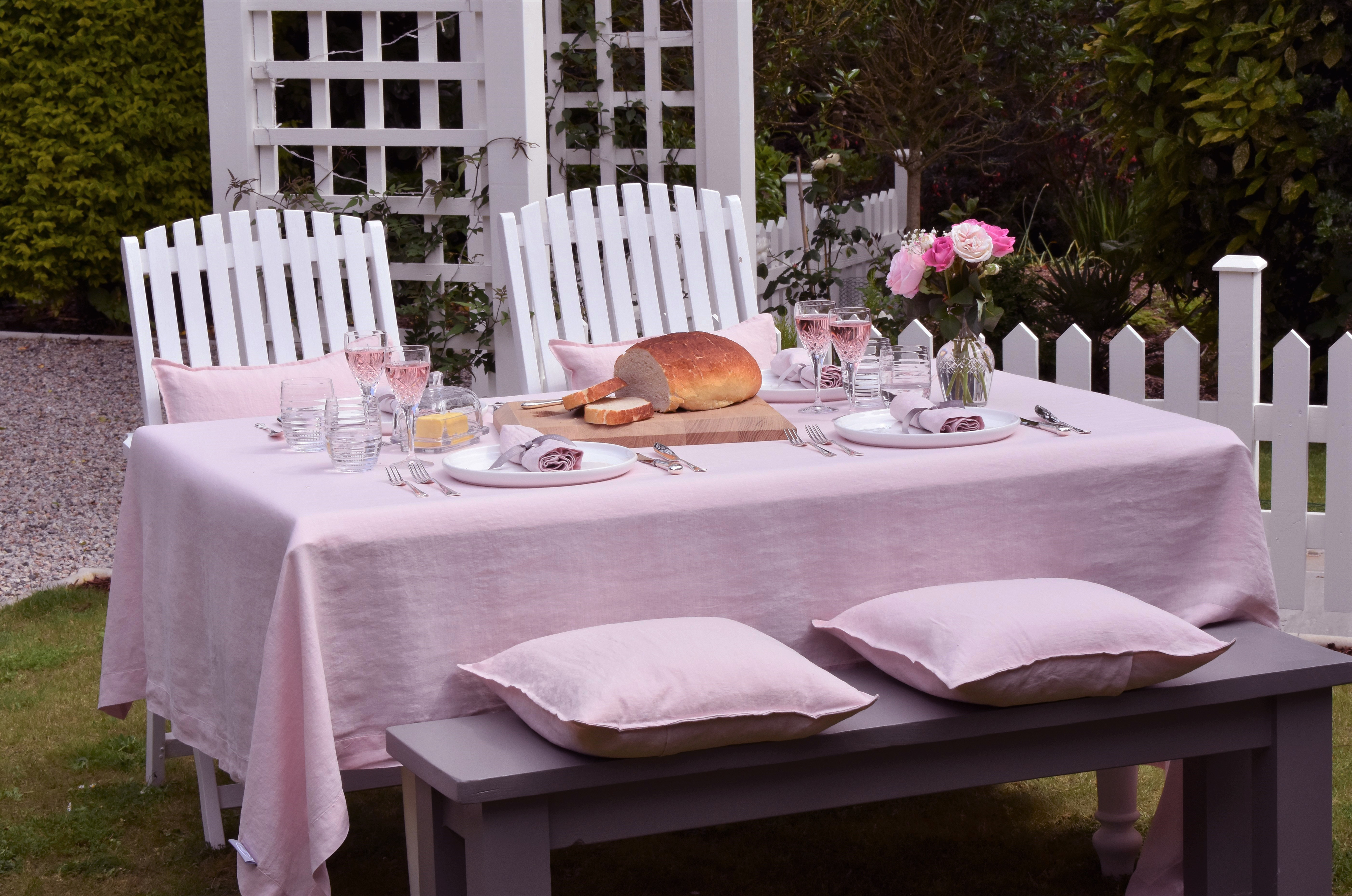 Chalk Pink Linen tablecloth