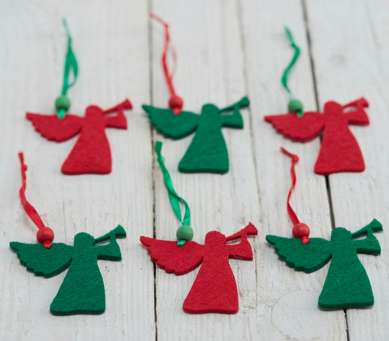 Set of 6 laser cut felt wool angels, £3.50, The Christmas Home at Not On The High Street