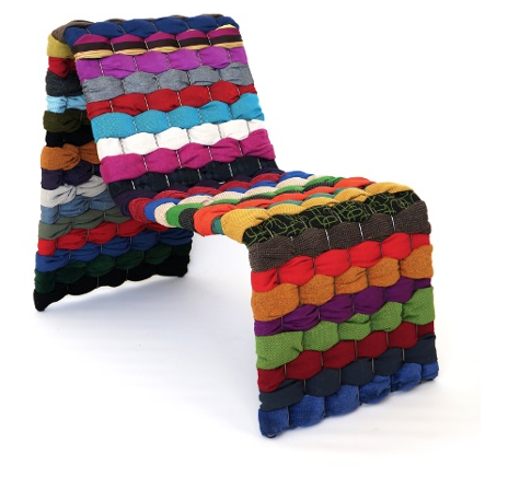 T-Shirt chair by Maria Westerberg from is made from upcycled fabrics. mariawesterbergdesign.com