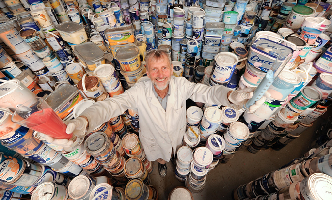Keith Harrison of Newline Paints; his award winning work has resulted in new paints made from recycl
