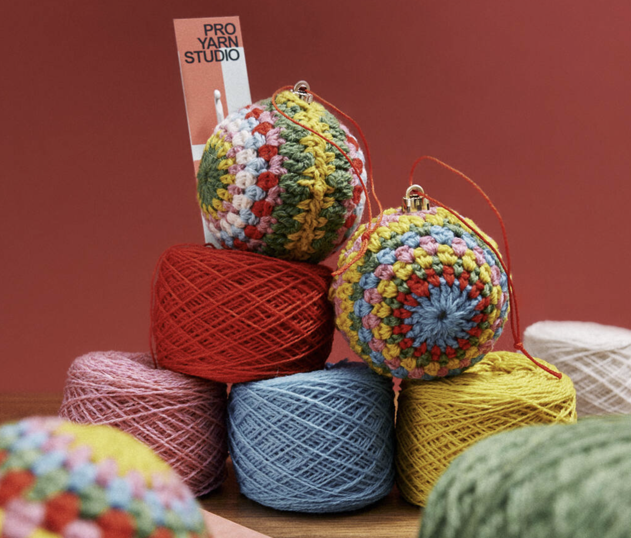 Crochet your own bauble decorations with kit from Pro Yarn Studio, £29 at Not On The High Street