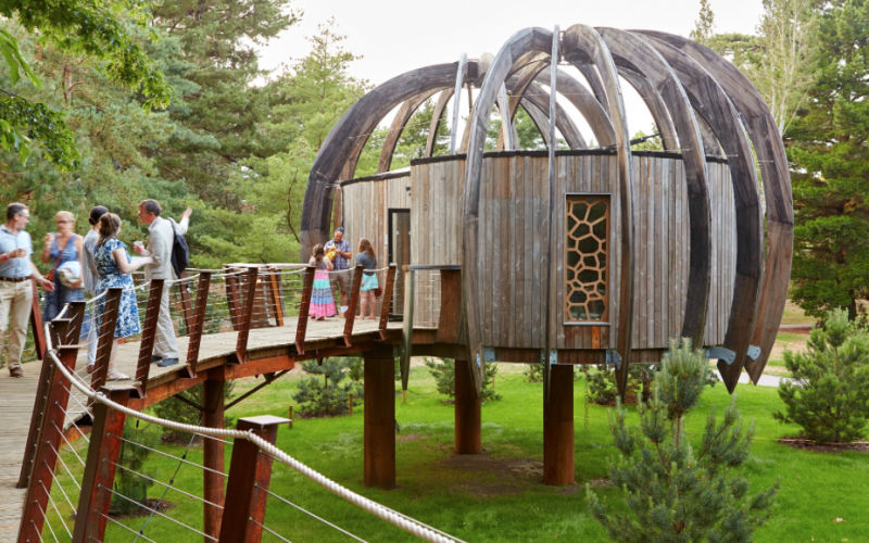 Acoustic treehouse donated in summer 2017 by Quietmark to Kew Gardens